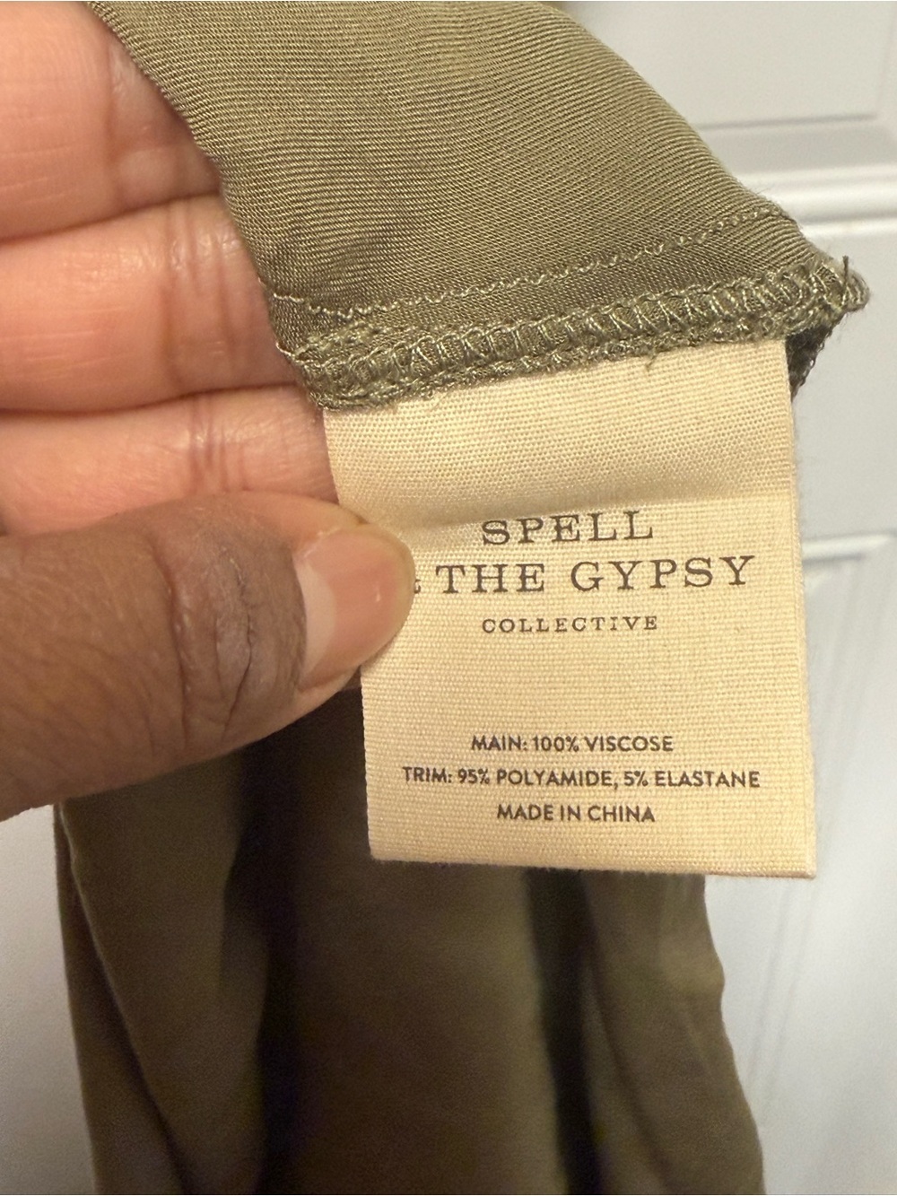 Spell Boudoir Slip Dress Olive Green NWT Size L - Picture 14 of 16